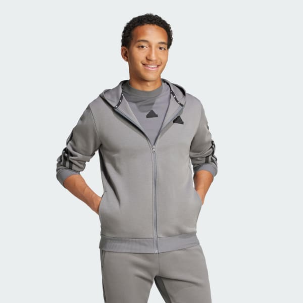 Grigio Felpa con cappuccio Future Icons 3-Stripes Full Zip