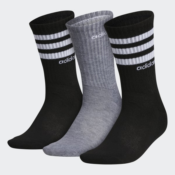 adidas 3-Stripes Crew Socks 3 Pairs - Black | Women's Training | $14 -  adidas US