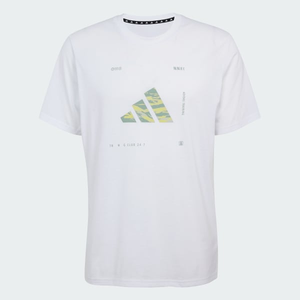 White Climacool Training Camo Logo Graphic Tee