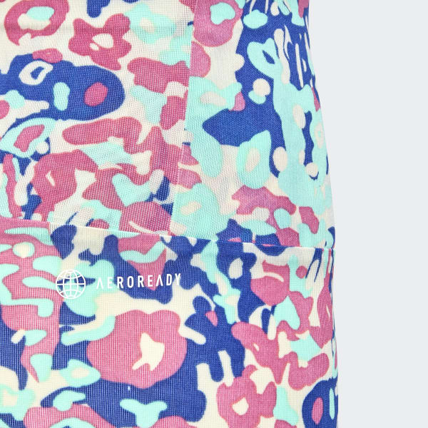 Beige Train Essentials Seasonal AEROREADY Printed High-Waisted 7/8 Training Tights
