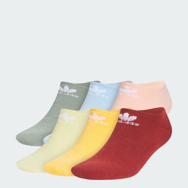 adidas Trefoil No-Show Socks 6 Pairs - Grey | Free Shipping