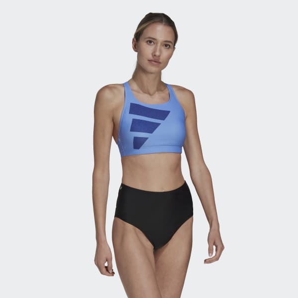 Blau Big Bars Bikinioberteil