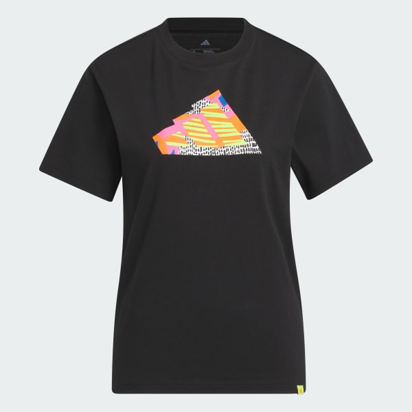 Preto Camiseta estampada de colagem DIY