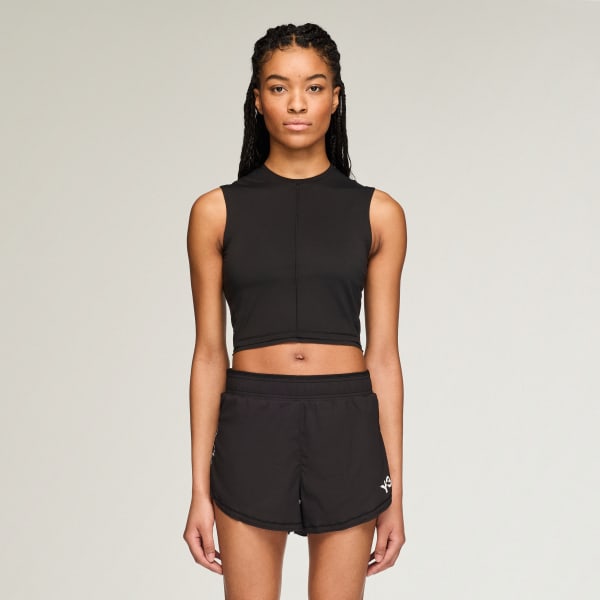 Svart Y-3 RUNNING CROPPED TANKTOPP