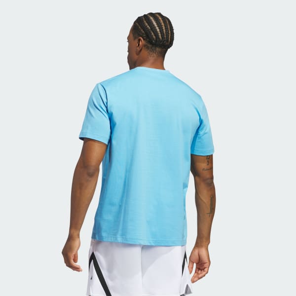 Azul Camiseta Estampada Floral Hoops