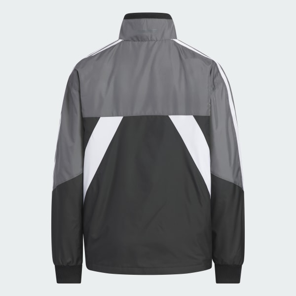 グレー マストハブ ルーズフィット カラーブロック 起毛トリコットウーブン トラックトップ キッズ