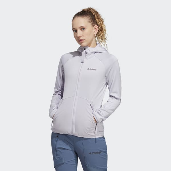 Fioletowy Terrex Tech Flooce Light Hooded Hiking Jacket