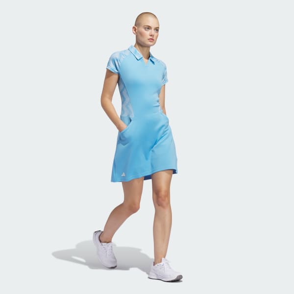 adidas Ultimate365 Short Sleeve Dress - Blue | Women's Golf | adidas US