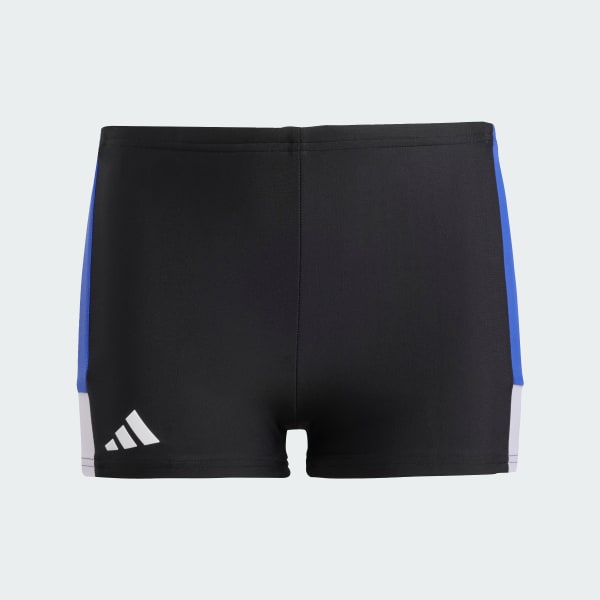 Black Colorblock 1-Inch Swim Boxers Kids