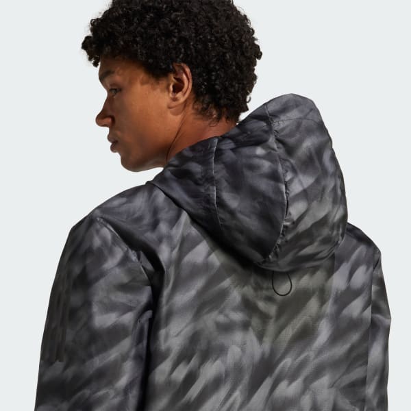adidas Own The Run Allover Print Jacket - Grey | Free
