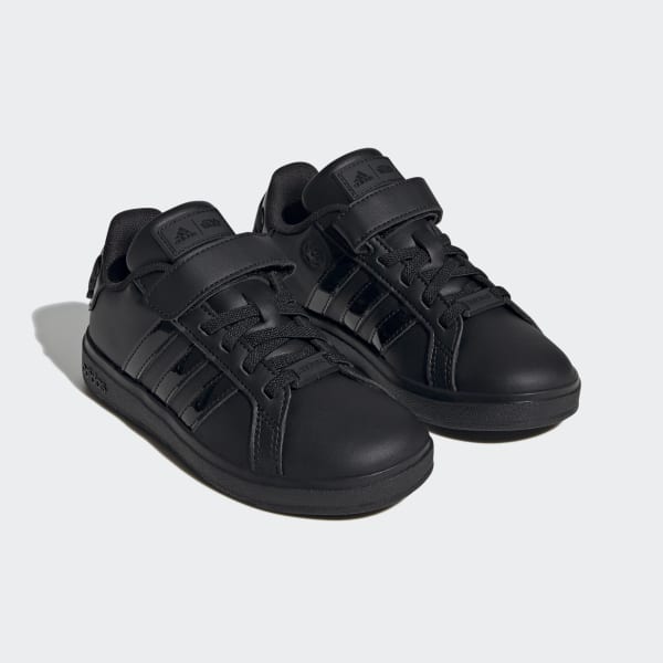 Adidas black junior trainers shop