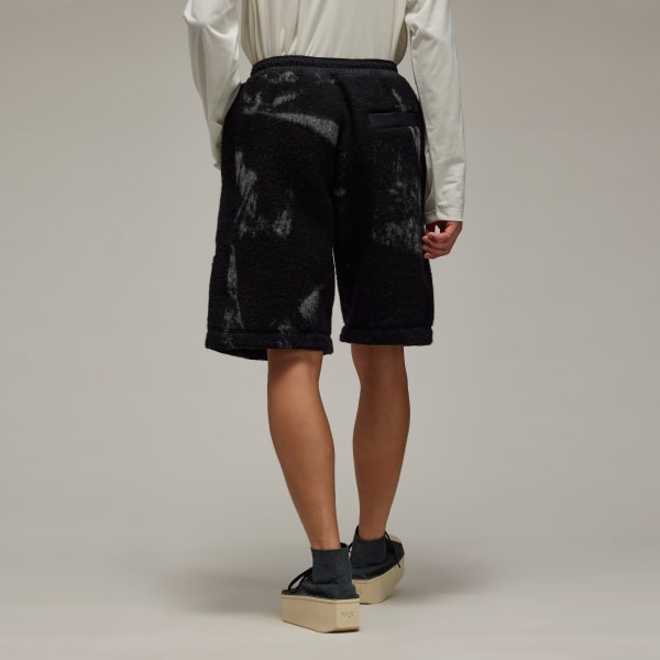 Black Y-3 Fuzzy Fleece Shorts
