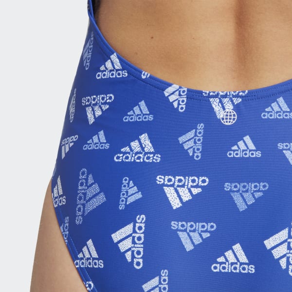 ligado Tierra Compasión adidas Allover Print Sportswear Swimsuit - Blue | Women's Swim | adidas US