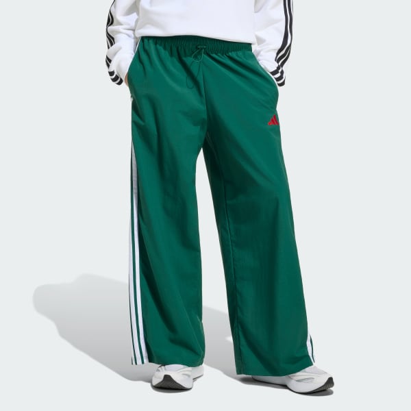 Verde Pants Parachute Essentials Tejidos 3 Franjas