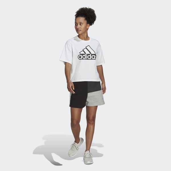 cerná Šortky Essentials 3-Stripes Colorblock Oversize CD282
