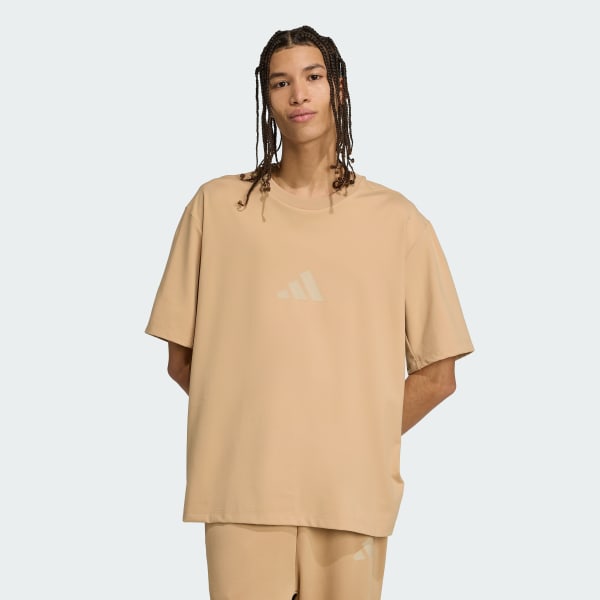 Brown adidas Z.N.E. Loose-Fit Tee