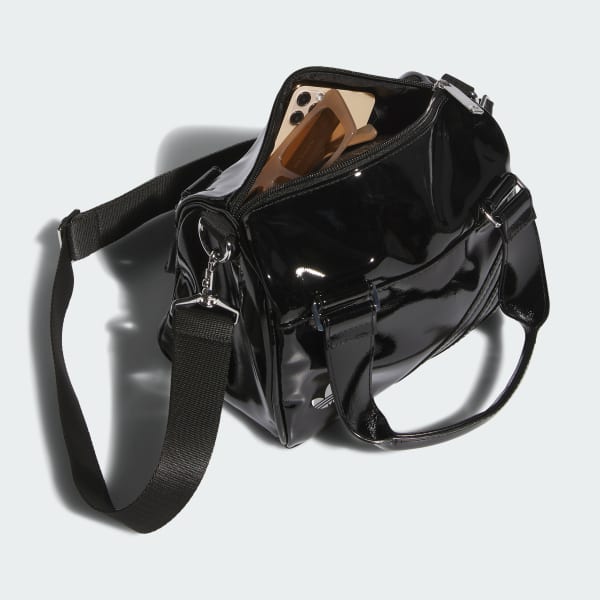 adidas パテント トレフォイル クロスボディバッグ Patent adidas Patent Trefoil Crossbody Bag - Black | Free Shipping