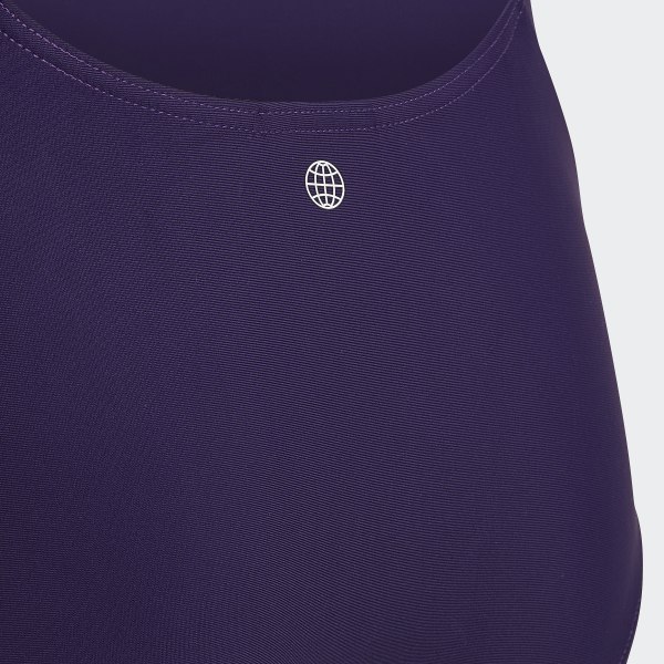 Purple Colorblock 3-Stripes Swimsuit L9351