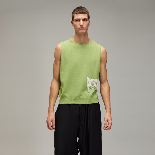 Green Y-3 Logo Knit Vest