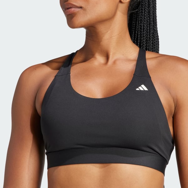 Medium support sports bra, black, Adidas Performance