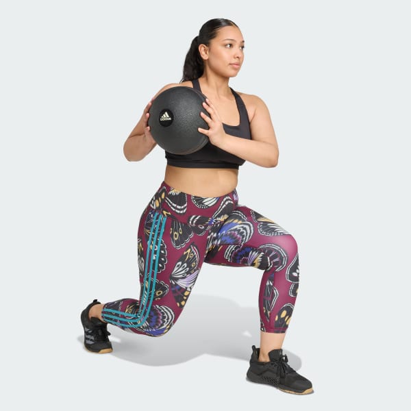 adidas x FARM 7/8 Leggings (Plus Size) - Burgundy | Free