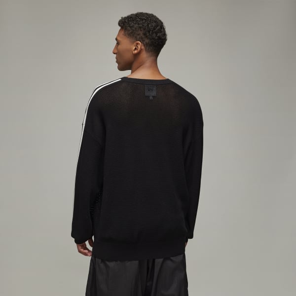 adidas Y-3 Graphic Knit Crew Sweater - Black | Free Shipping