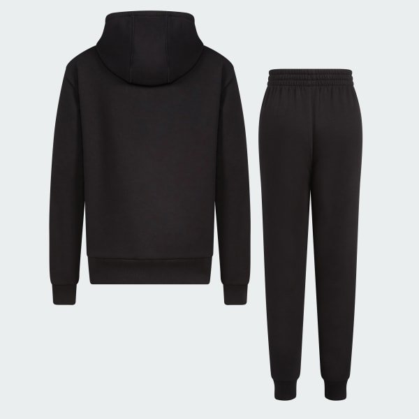 adidas Two-Piece Long Sleeve Hooded Pullover & Elastic Waistband Jogger Set  - Black, Kids' Training