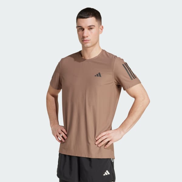 adidas Own the Run Tee - Brown | Free Shipping with adiClub