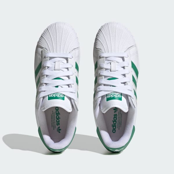 adidas Originals Superstar XLG trainers in future white/green