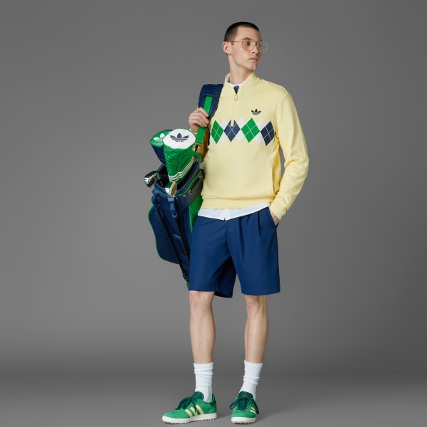 Yellow 오리지널스 아가일 프린티드 쿼터집 스웨트셔츠