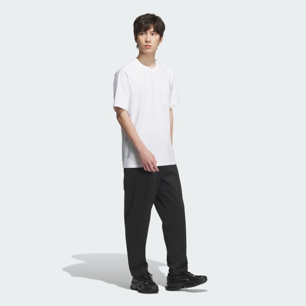 ホワイト プレミアム カジュアル レギュラーフィット 軽量 ニット 半袖 ポケットTシャツ