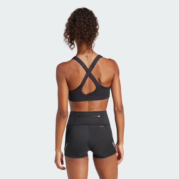 adidas Fast L RU HS Sports Bra Black