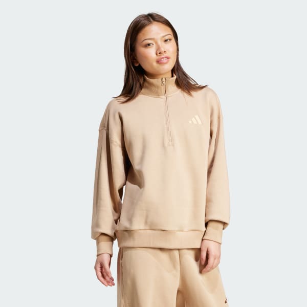 Brown ALL SZN Fleece Loose Quarter-Zip Sweatshirt