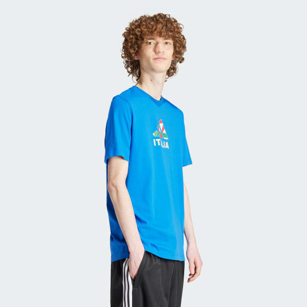 Blue Italy Football Fan Graphic Tee