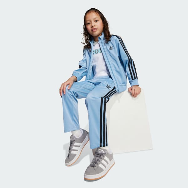 Blauw Adicolor Firebird Trainingspak Kids