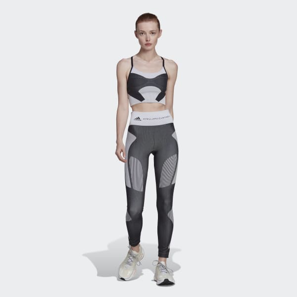 Svart adidas by Stella McCartney TrueStrength Yoga Knit Light Support Bra S3944