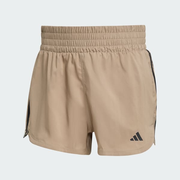 Brun Pacer Training 3-Stripes Woven High-Rise Shorts