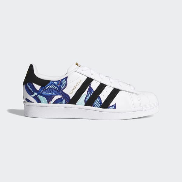 adidas conchas blancas con azul