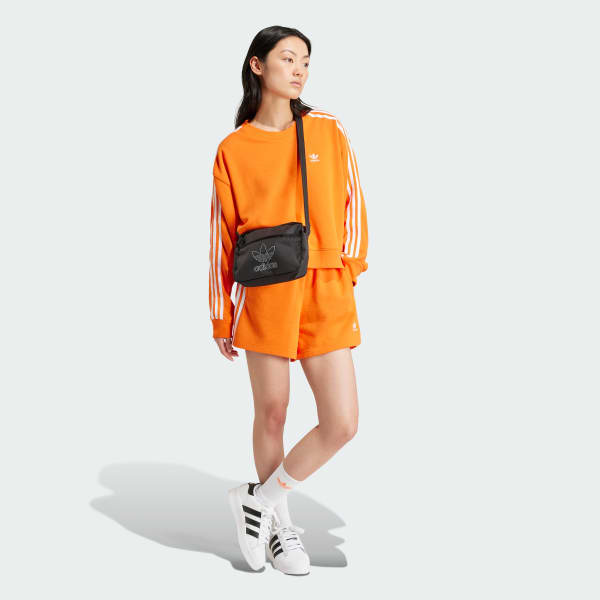 Orange 3-Stripes French Terry Shorts