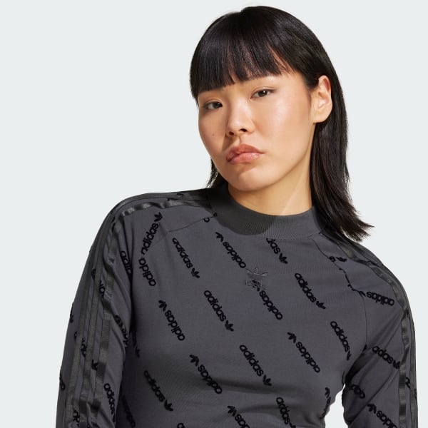 Adidas Monogram Bodycon Dress Grey