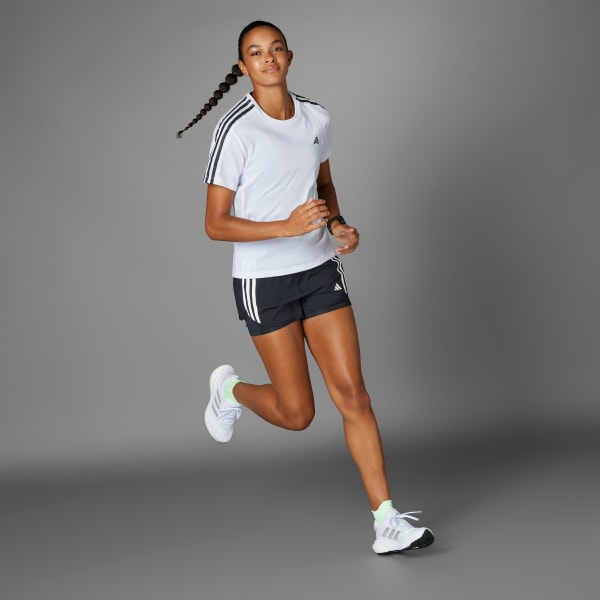 Branco Camiseta Own the Run Três Listras