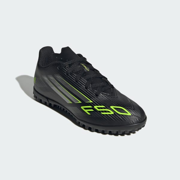 Negro Zapatos de fútbol F50 Club Turf niños