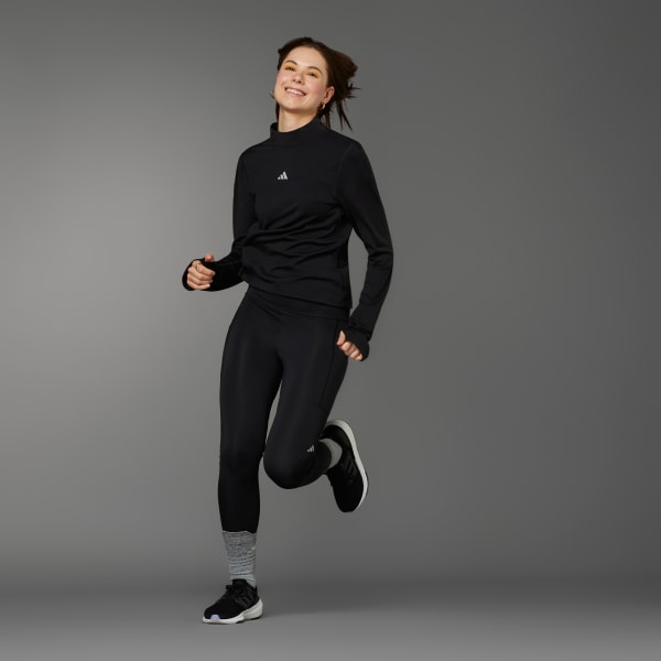 Negro Playera Ultimate Runner Conquer the Elements Lana Merino Manga Larga