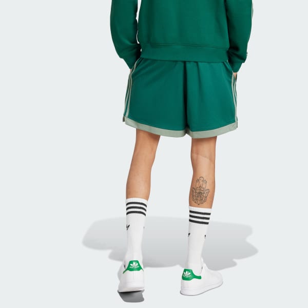 Green Mock Eyelet Shorts