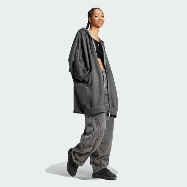 ★人気★ Adidas Adilenium Season 2 Washed Oversized Full-Zip adidas Adilenium Season 2 Washed Oversized Full-Zip Hoodie