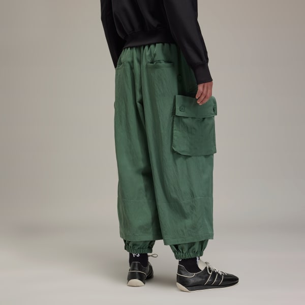 Green Y-3 Washed Twill Cargo Pants