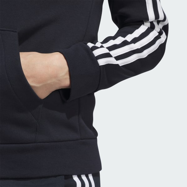 adidas Essentials Fleece 3-Stripes Full-Zip Hoodie - Blue | H07836 ...
