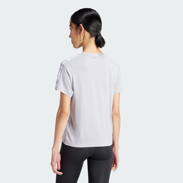 グレー AEROREADY トレイン エッセンシャルズ スリーストライプス 半袖Tシャツ