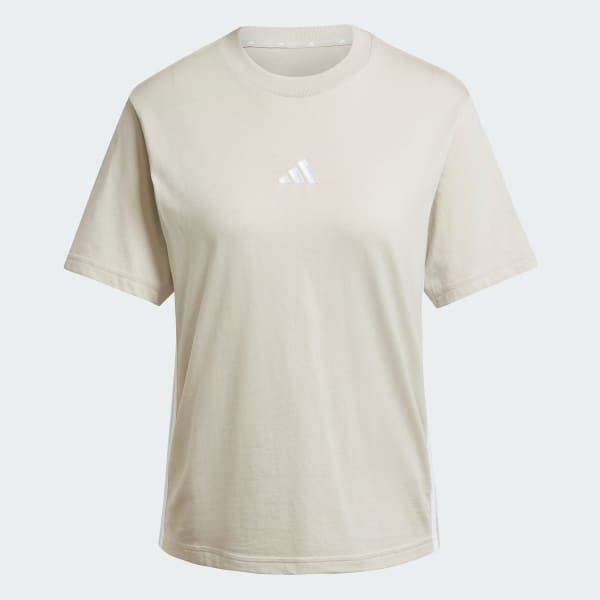 Beige Essentials 3-Stripes Cotton Tee