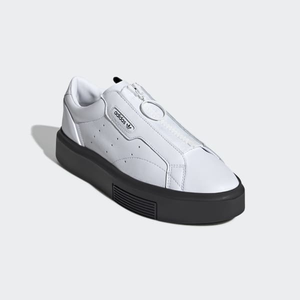 adidas originals super sleek in white with zip